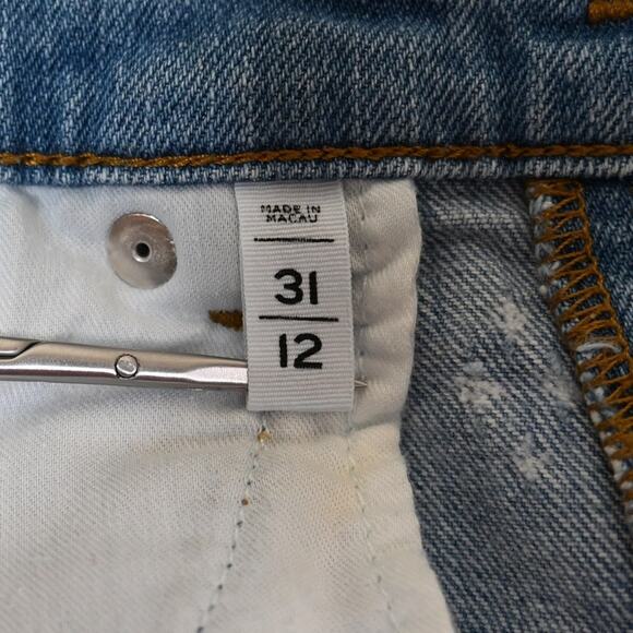 LOFT Womens 12/31 Frayed Hem Stitch Pattern Jean Shorts - Picture 9 of 10